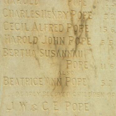 POPE William Wilberforce -1879 :: POPE Harold -1889 :: POPE Charles Henry -1893