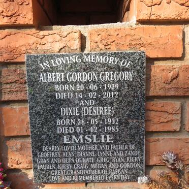 EMSLIE Albert Gordon Gregory 1929-2012 & Desiree 1932-1985