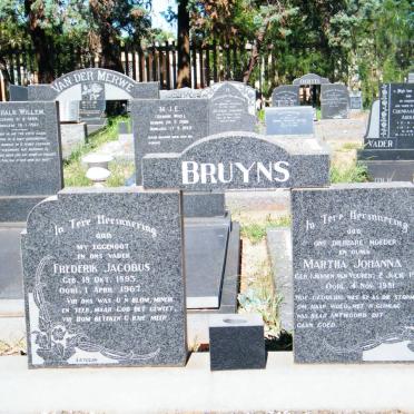 BRUYNS Frederik Jacobus 1893-1967 &amp; Martha Johanna JANSEN VAN VUUREN 1895-1981