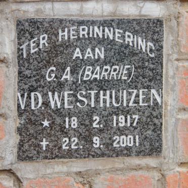 WESTHUIZEN G.A., v.d. 1917-2001