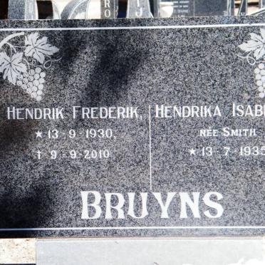 BRUYNS Hendrik Frederik 1930-2010 &amp; Hendrika Isabella SMITH 1935-