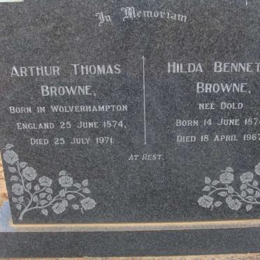 BROWNE Arthur Thomas 1874-1971 &amp; Hilda Bennetta DOLD 1878-1967