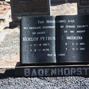BADENHORST Roelof Petrus 1927-1979 &amp; Magdalena 1930-1986