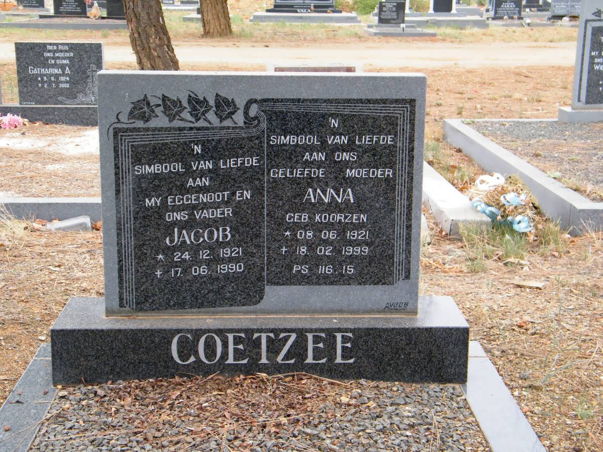 COETZEE Jacob 1921-1990 & Anna KOORZEN 1921-1999