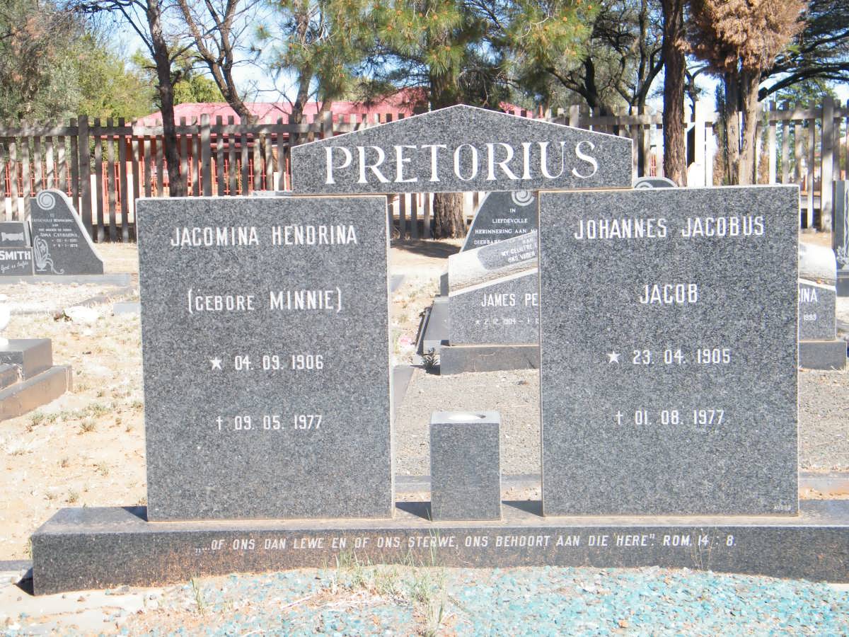 PRETORIUS Johannes Jacobus Jacob 1905-1977 & Jacomina Hendrina MINNIE 1906-1977