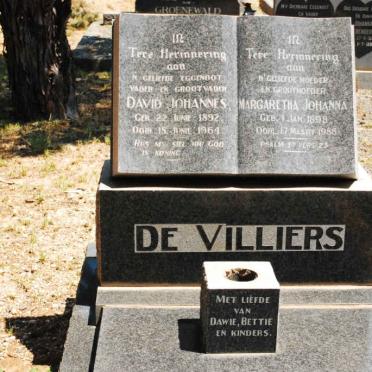 VILLIERS David Johannes, de 1892-1964 &amp; Margaretha Johanna 1898-1988