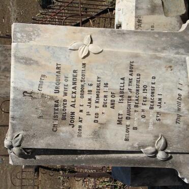 ALEXANDER Christena Urquhart 1866-1916 :: ALEXANDER Meta Isabella 1904-1905 :: SANDISON Tena nee ALEXANDER -1919