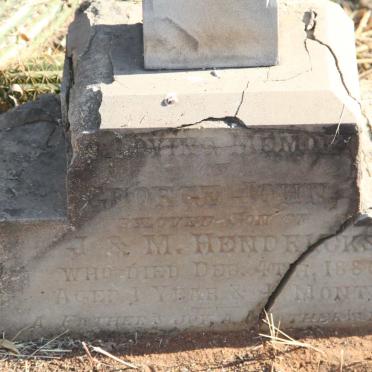 HENDRICKS George John -1886