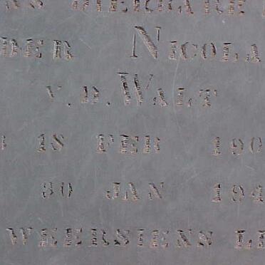 WALT Nicolaas, van der 1908-1946