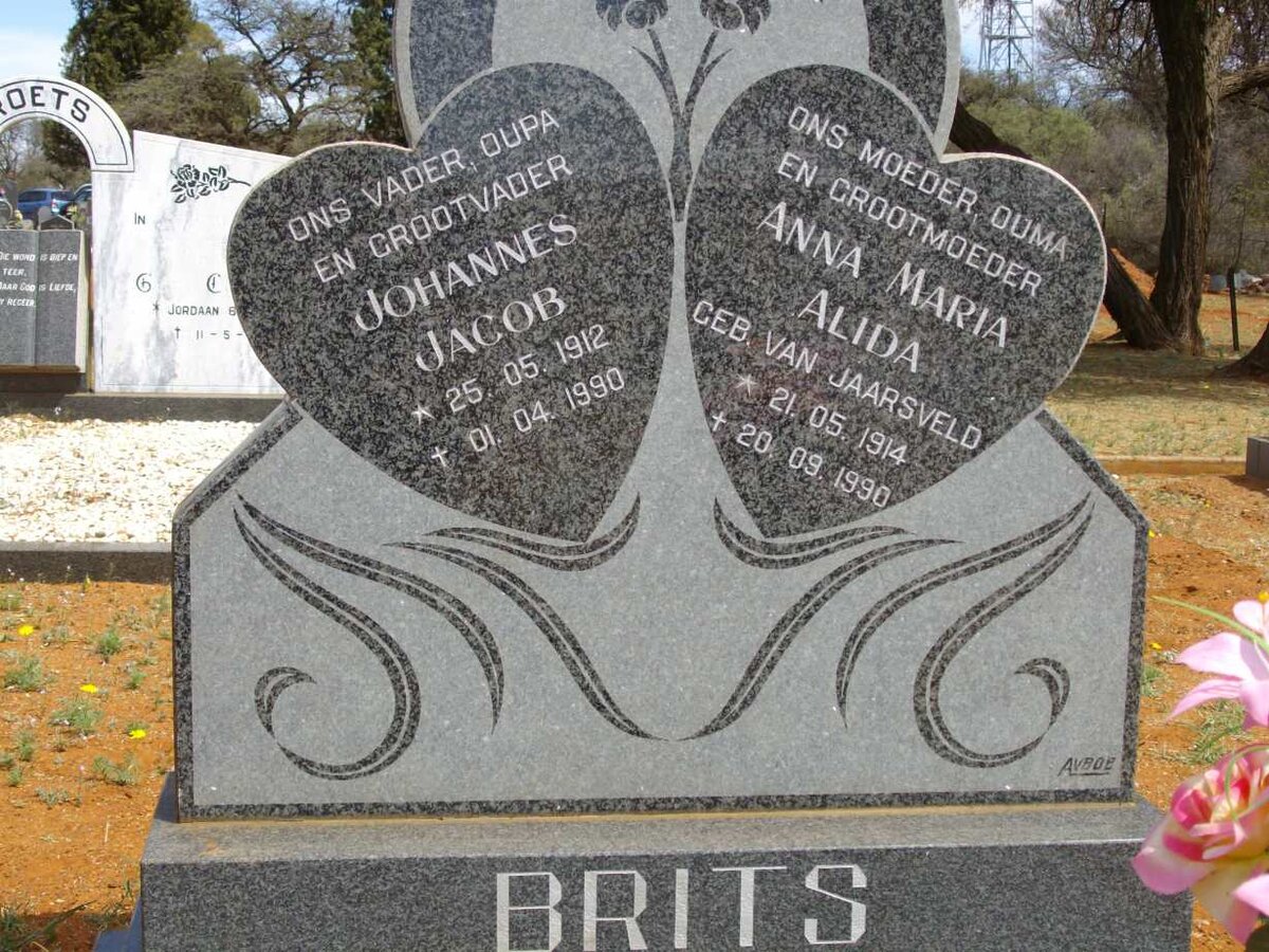 BRITS Johannes Jacob 1912-1990 & Anna Maria Alida VAN JAARSVELD 1914-1990