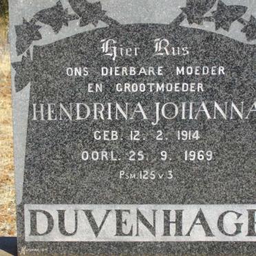 DUVENHAGE Hendrina Johanna 1914-1969