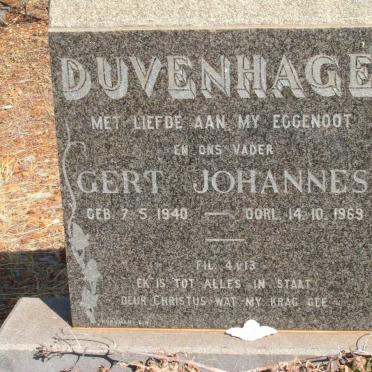 DUVENHAGE Gert Johannes 1940-1969