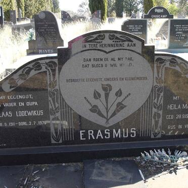 ERASMUS Nicolaas Lodewikus 1911-1976 &amp; Heila Maria Margareta 1917-1997
