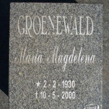 GROENEWALD Maria Magdelena 1930-2000