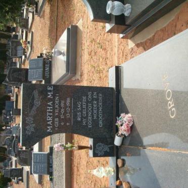 GROVE Martha M.E. nee VILJOEN 1911-1986