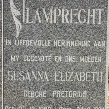 LAMPRECHT Susanna Elizabeth nee PRETORIUS 1898-1964