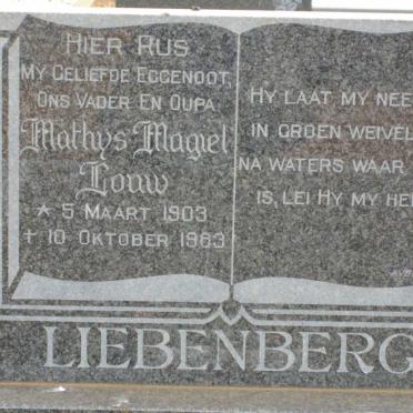 LIEBENBERG Matthys Magiel Louw 1903-1983