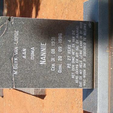 MIENIE Nannie 1931-1996