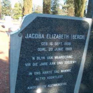 ROUX Jacoba Elizabeth, le nee BERGH 1908-1989