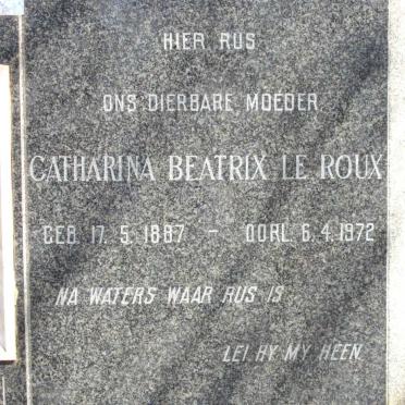 ROUX Catharina Beatrix, le 1887-1972