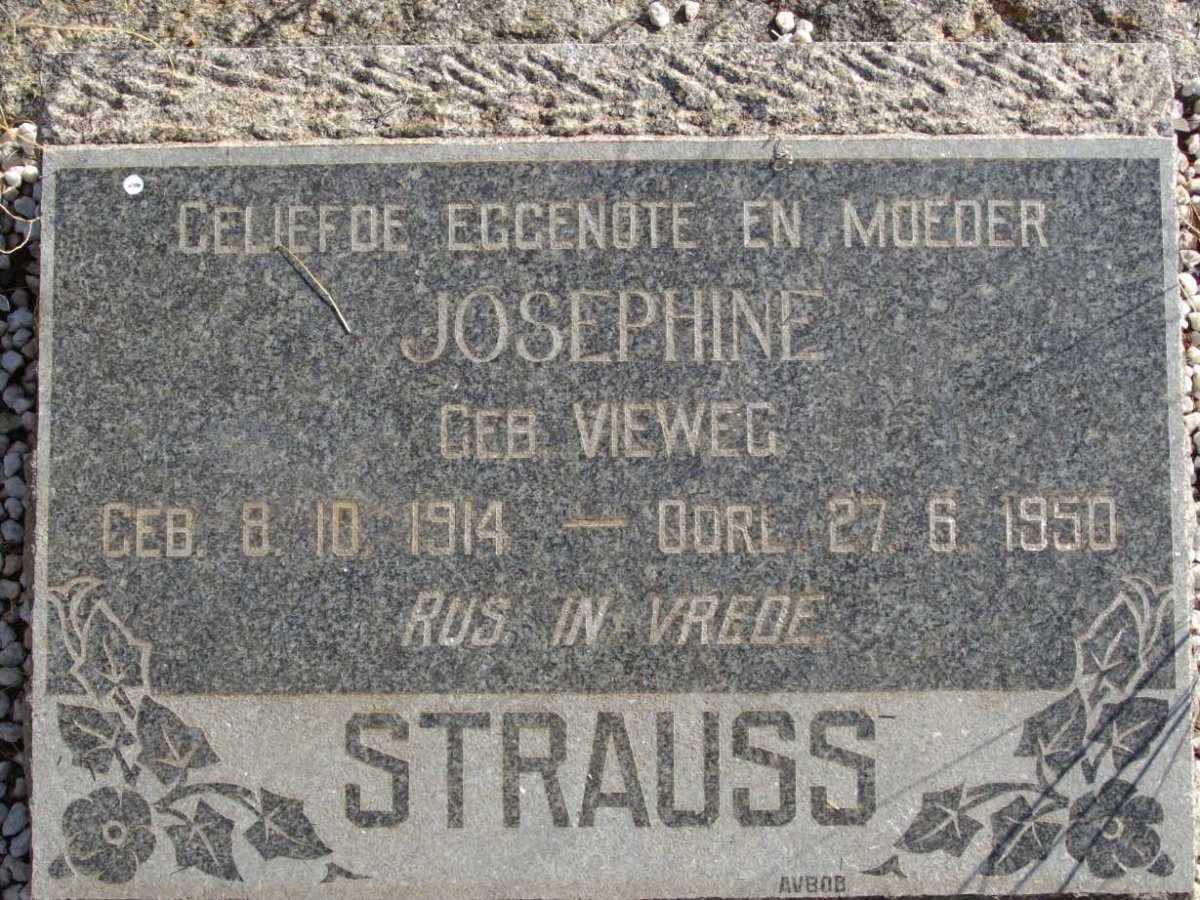 STRAUSS Josephine nee VIEWEG 1914-1950