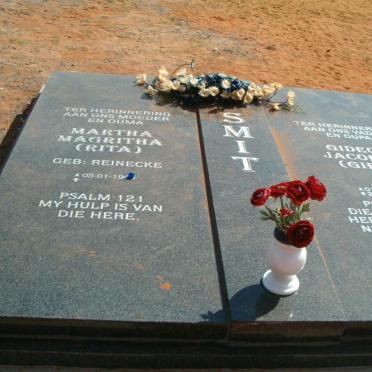 SMIT Gideon Jacobus 1934-2008 &amp; Martha Magritha REINECKE 1940-