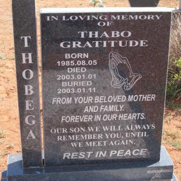 THOBEGA Thabo Gratitude 1985-2003