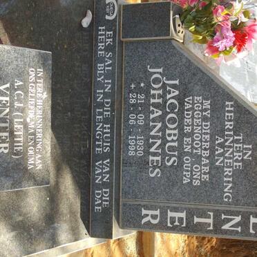 VENTER Jacobus Johannes 1930-1998 &amp; A.C.J. 1928-2004