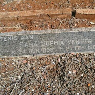 VENTER Sara Sophia 1893-1985