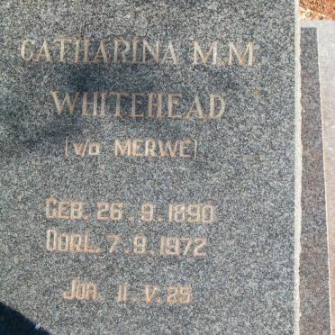 WHITEHEAD Catharina M.M. nee V.D. MERWE 1890-1972