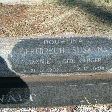 WALT Douwlina Gertbrecht Susanna, van der nee KRUGER 1902-1984