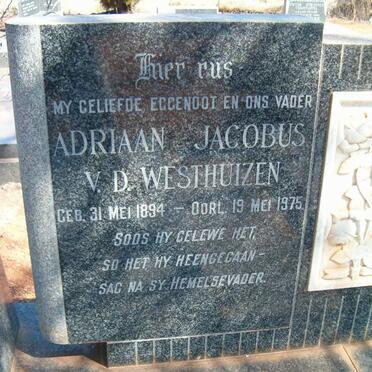 WESTHUIZEN Adriaan Jacobus, v.d. 1894-1975