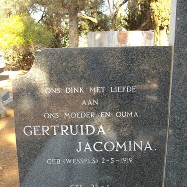 ZYL Gertruida Jacomina, van nee WESSELS 1919-