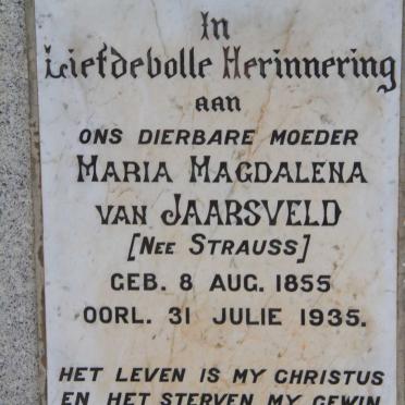 JAARSVELD Maria Magdalena, van nee STRAUSS 1855-1935