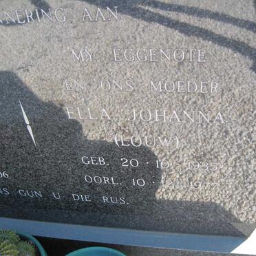 JAARSVELD Frederick Johannes, van 1932-2006 &amp; Ella Johanna LOUW 1935-1977