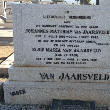 JAARSVELD Johannes Matthias, van 1883-1942 &amp; Elsie Maria LOUBSER 1892-1969