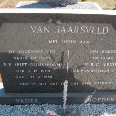 JAARSVELD P.P., van 1909-1986 &amp; H.B.C. VON WIELLIGH 1923-