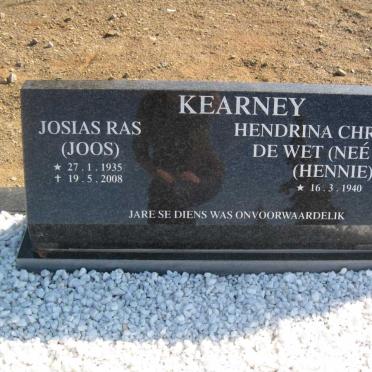 KEARNEY Josias Ras 1935-2008 &amp; Hendrina Christina De Wet NEL 1940-