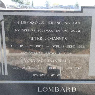 LOMBARD Pieter Johannes 1902-1963 &amp; Anna Jacoba NEL 1913-2001