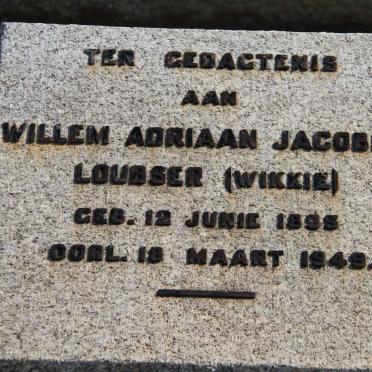 LOUBSER Willem Adriaan Jacobus 1895-1949