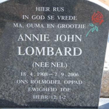 LOMBARD Annie John nee NEL 1908-2006