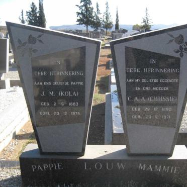 LOUW J.M. 1883-1975 &amp; C.A.A. 1890-1971