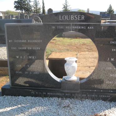 LOUBSER W.A.J. 1904-1985 &amp; J.M. RAS 1909-1995