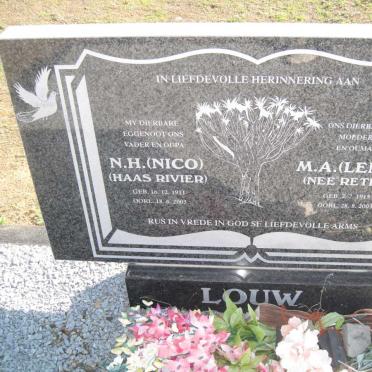 LOUW N.H. 1911-2003 &amp; M.A. RETIEF 1915-2003