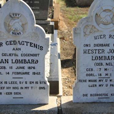 LOMBARD Jan 1876-1942 &amp; Hester Josina NEL 1890-1952