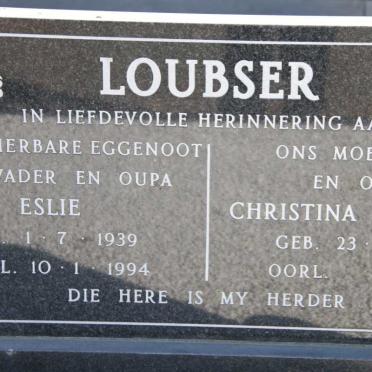 LOUBSER Eslie 1939-1994 &amp; Christina W. 1942-