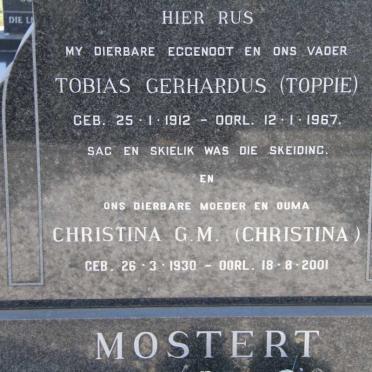 MOSTERT Tobias Gerhardus 1912-1967 &amp; Christina G.M. 1930-2001