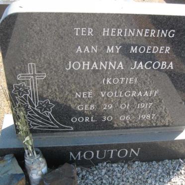 MOUTON Johanna Jacoba nee VOLLGRAAFF 1917-1987