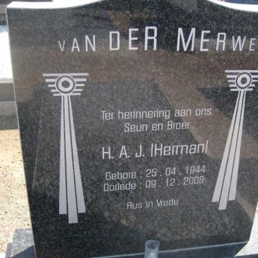 MERWE H.A.J., van der 1944-2008