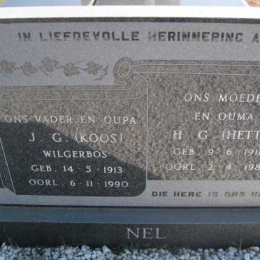 NEL J.G. 1913-1990 &amp; H.G. 1918-1988